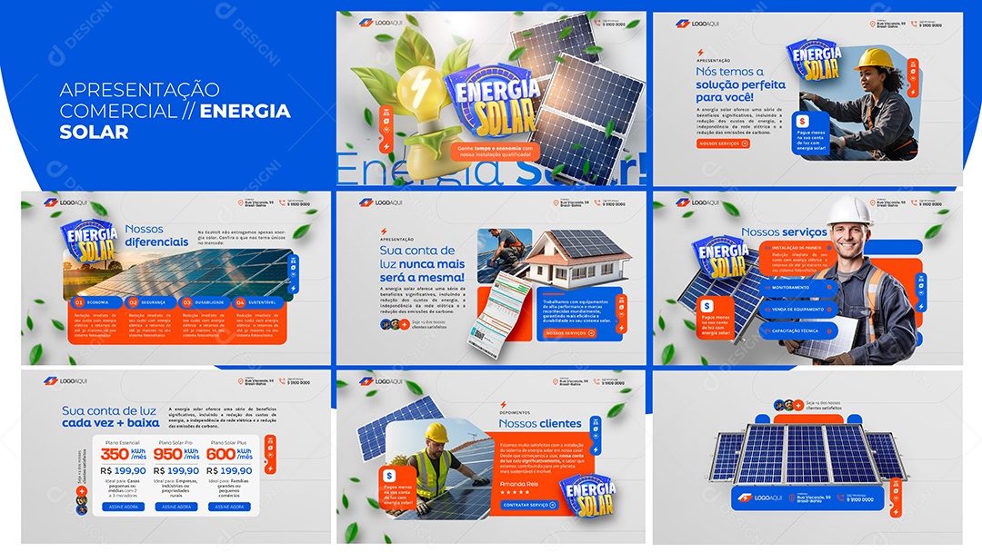 Apresentação Comercial Energia Solar PSD Editável