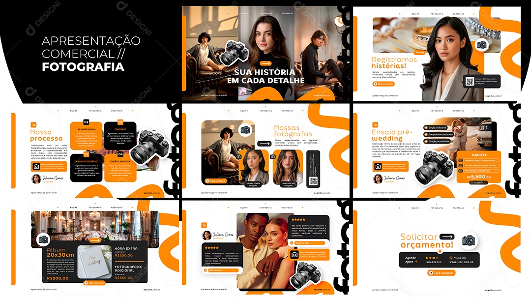 Apresentação Comercial Fotografia PSD Editável