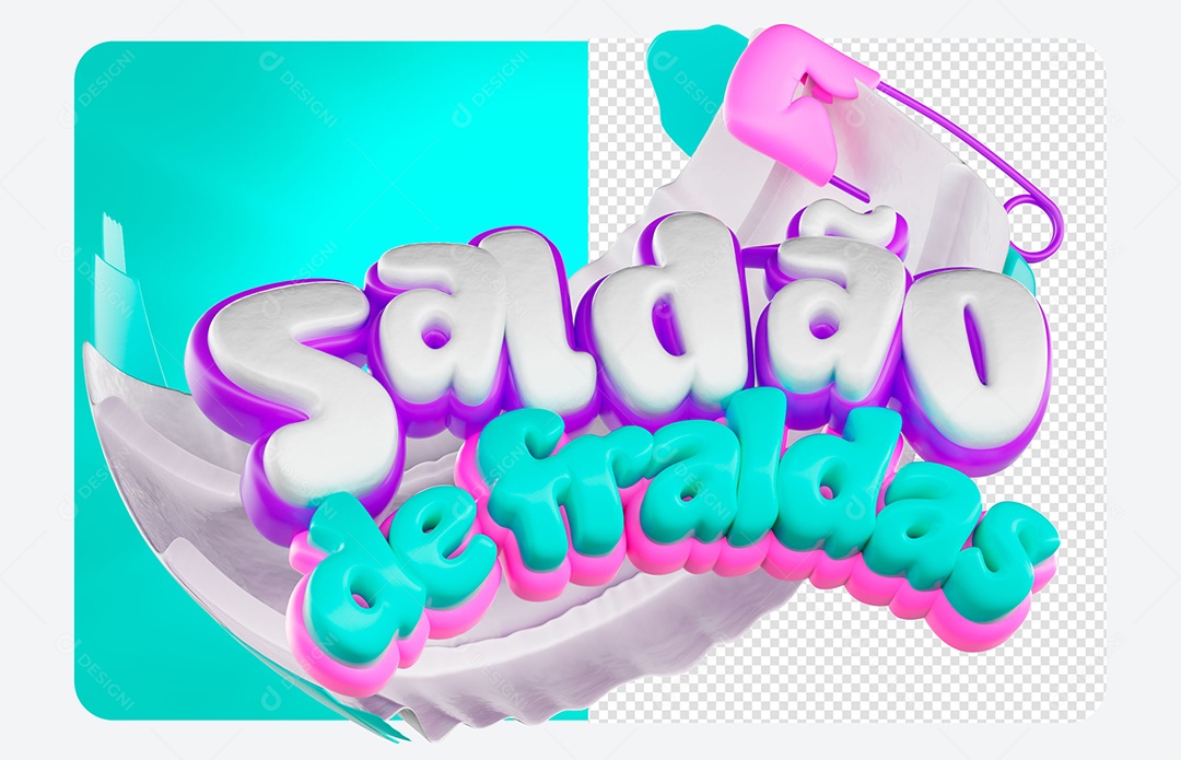 Selo 3D Saldão das Fraudas Para Composição PSD