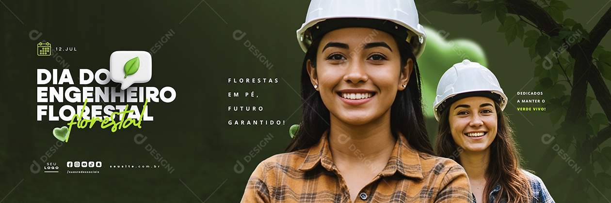 Carrossel Dia do Engenheiro Florestal 12 Julho Social Media PSD Editável