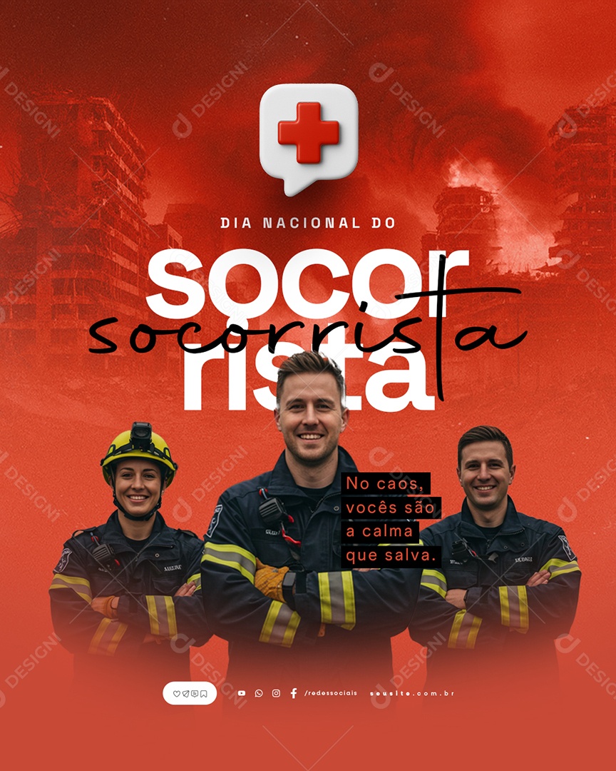 Dia Nacional do Socorrista 11 de Julho Social Media PSD Editável