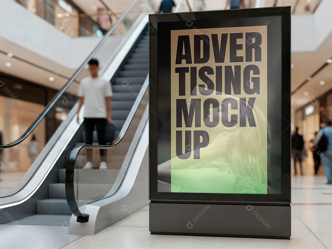 Mockup de Outdoor em Shopping Center PSD Editável