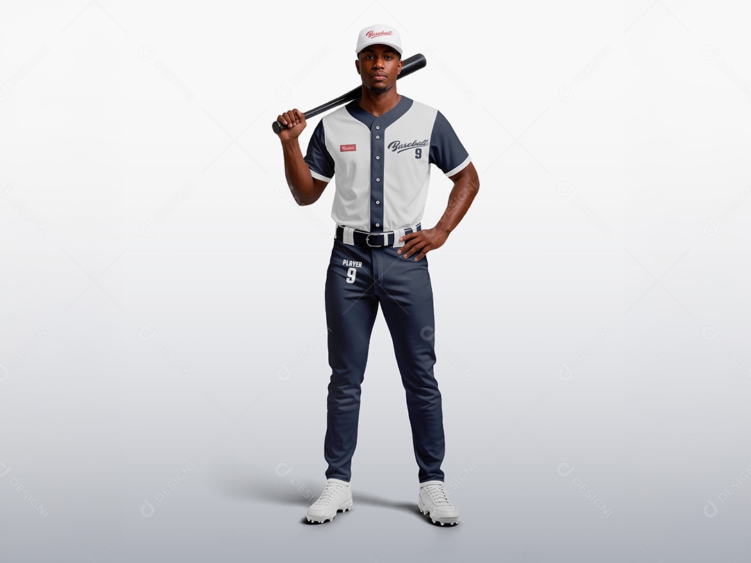 Mockup de Uniforme de Beisebol Masculino PSD Editável