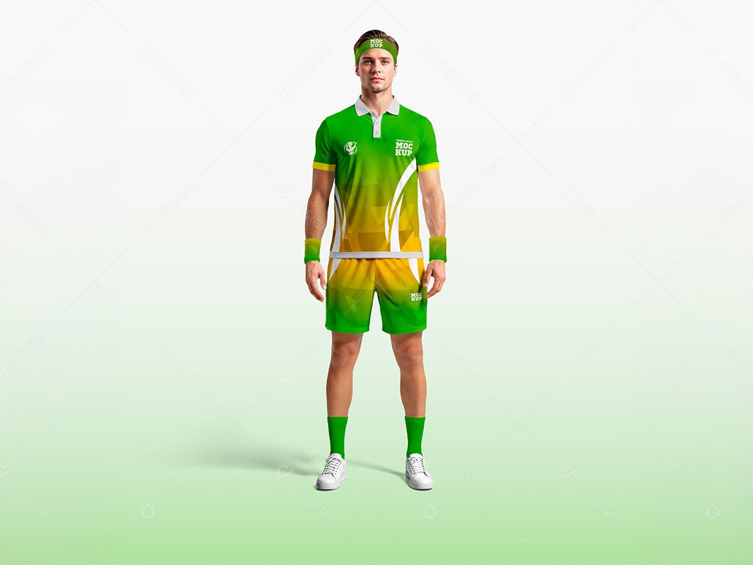 Mockup Uniforme Tênis Masculino Completo PSD Edtável