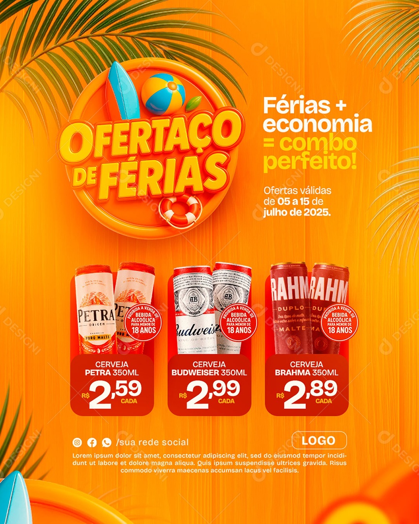 Ofertas de Férias Distribuidora Social Media PSD Editável