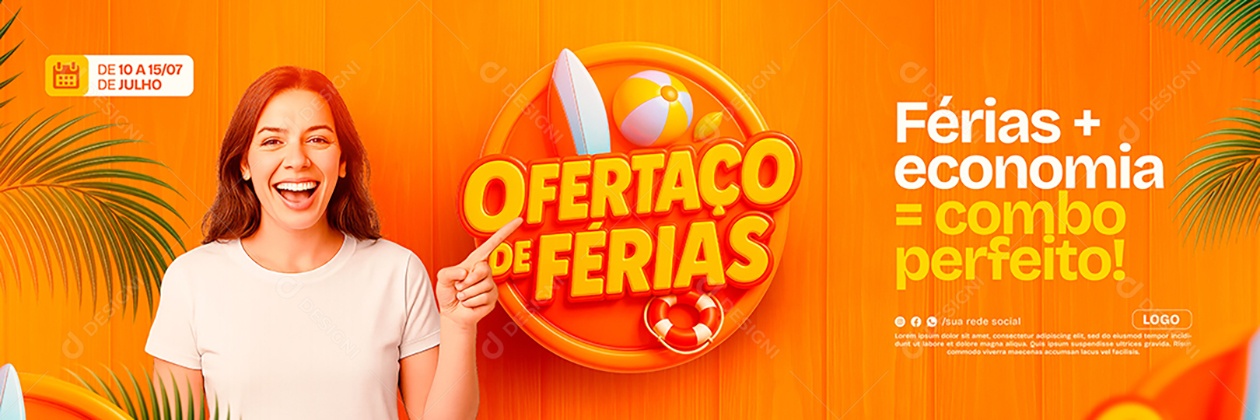 Banner Ofertas de Férias Social Media PSD Editável