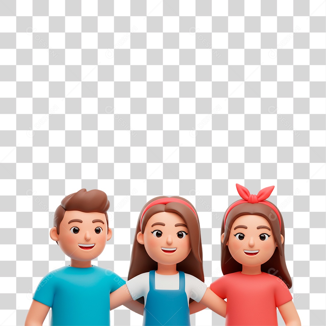 Personagem Abraçados PNG Transparente