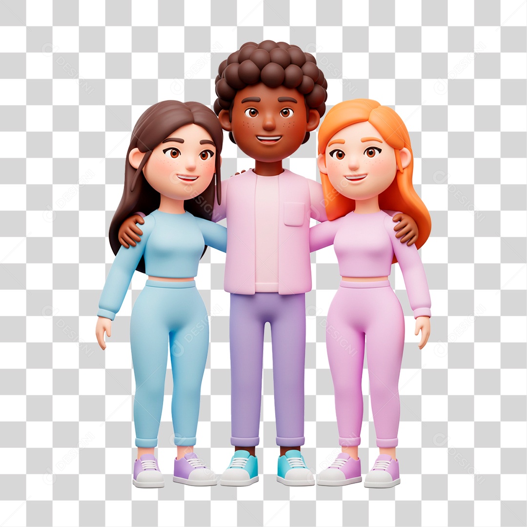 Personagem Abraçados PNG transparente