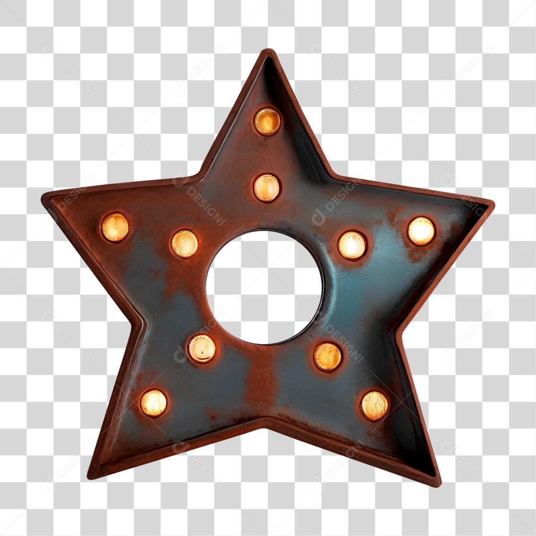Estrela de Metal PNG Transparente