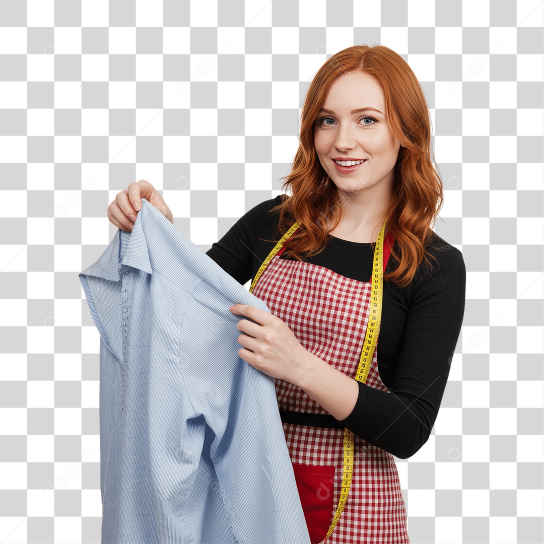 Mulher Costureira PNG Transparente