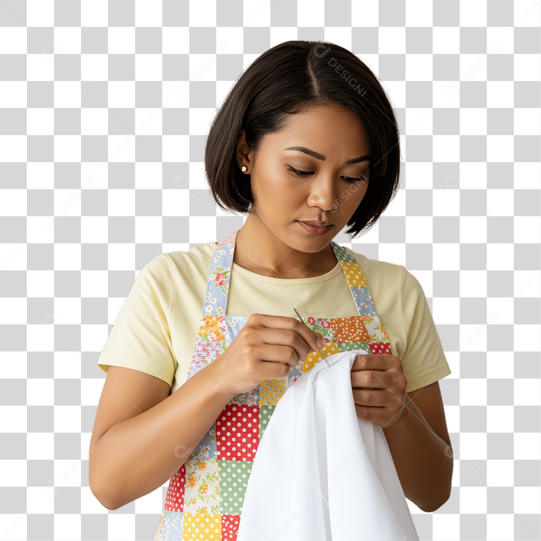 Mulher Costureira PNG Transparente