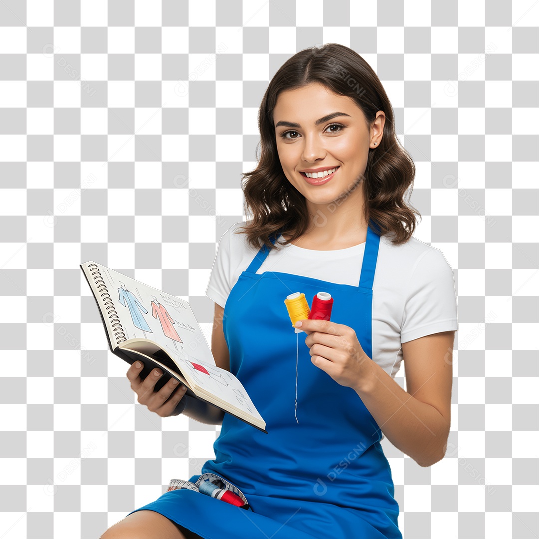 Mulher Costureira PNG Transparente