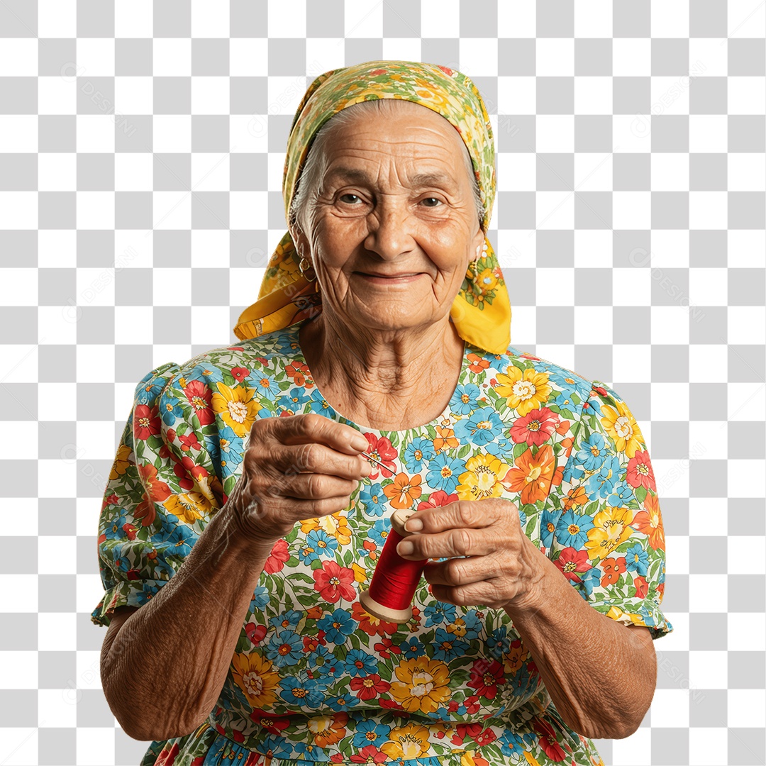 Mulher Costureira PNG Transparente