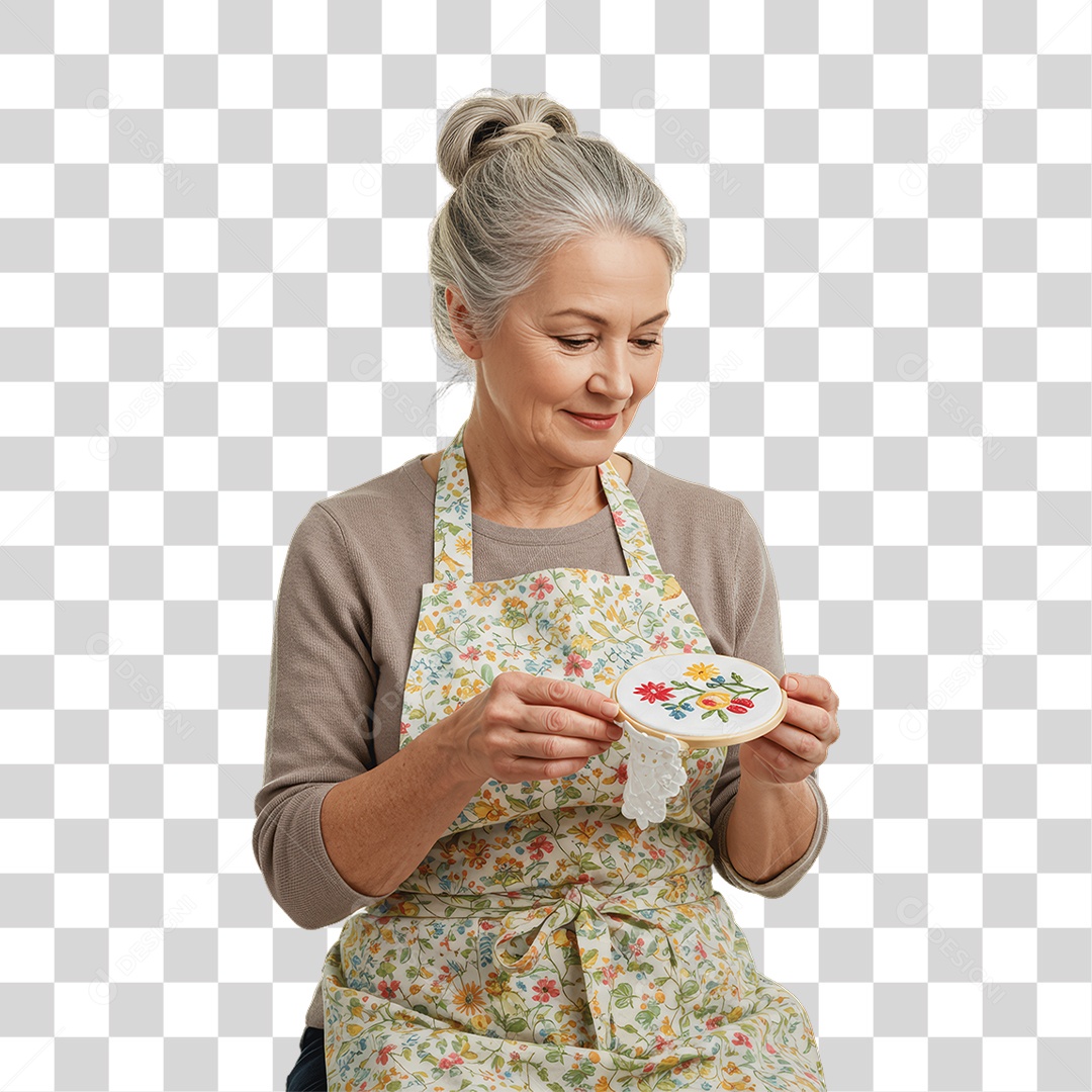 Mulher Costureira PNG Transparente