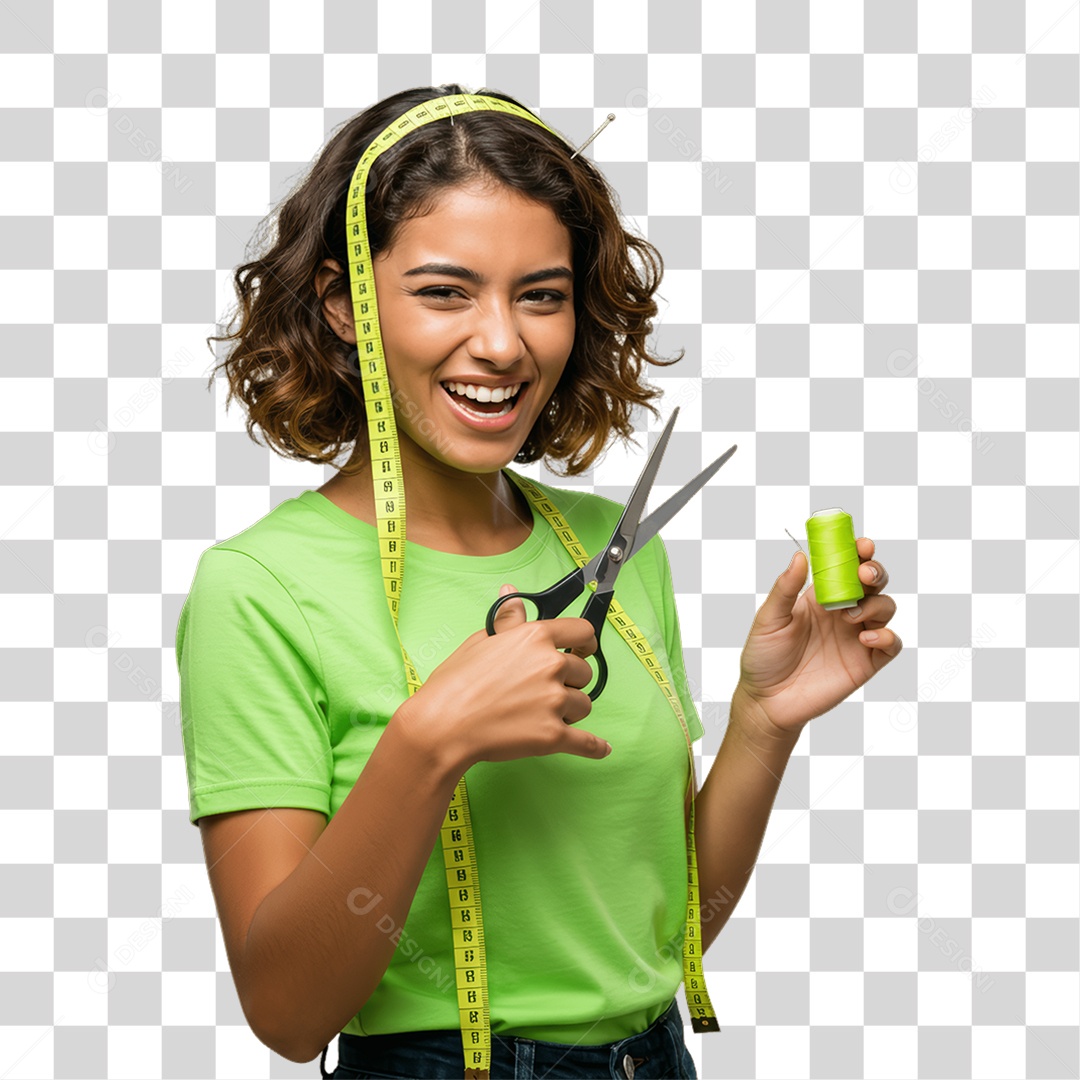 Mulher Costureira PNG Transparente