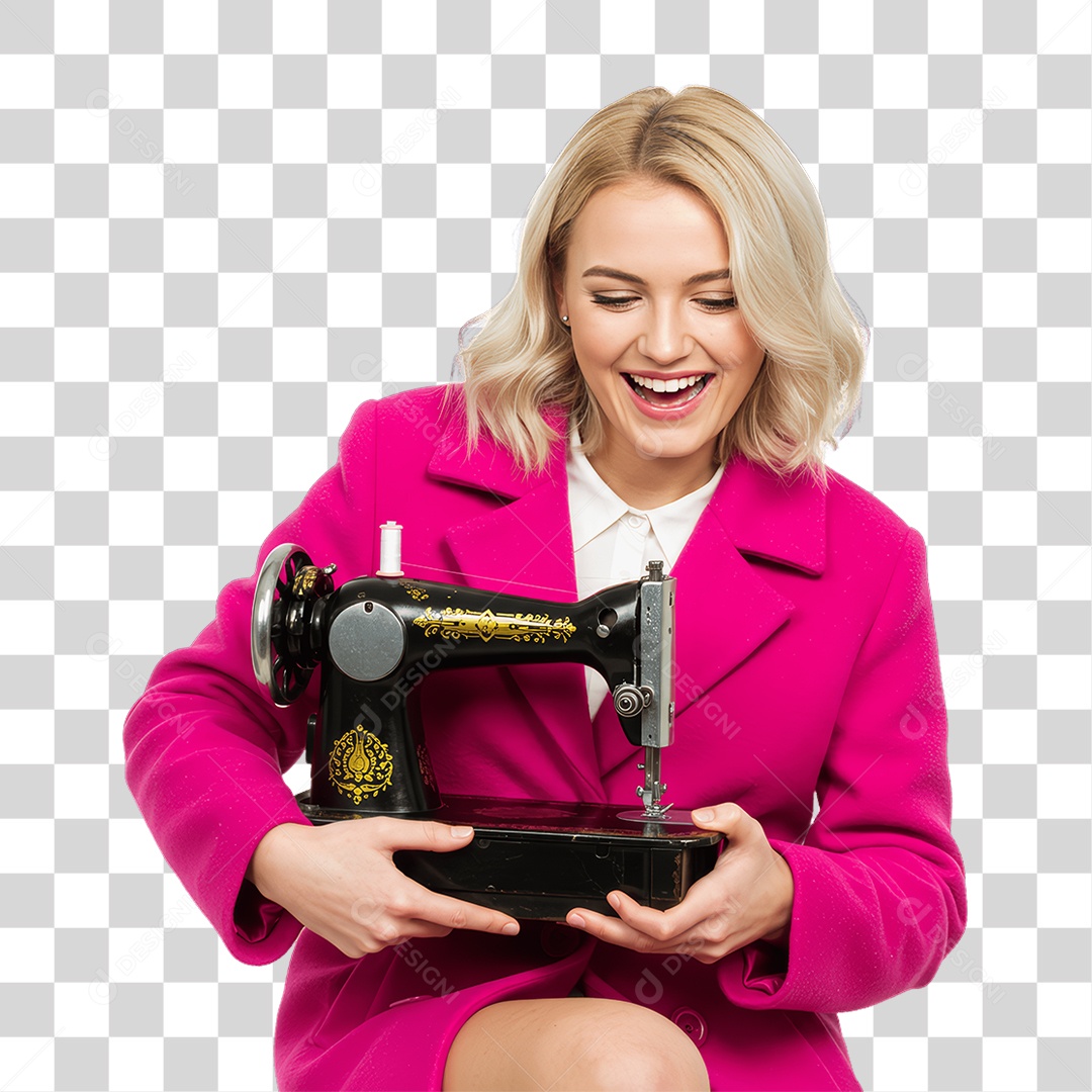 Mulher Costureira PNG Transparente