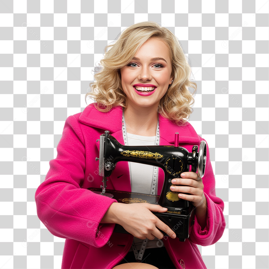Mulher Costureira PNG Transparente
