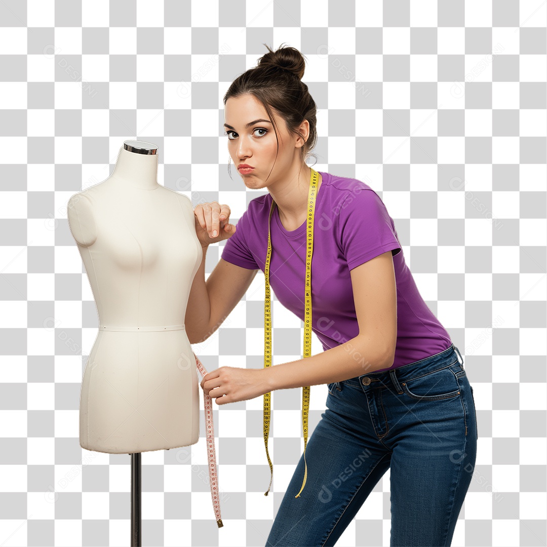 Mulher Costureira PNG Transparente