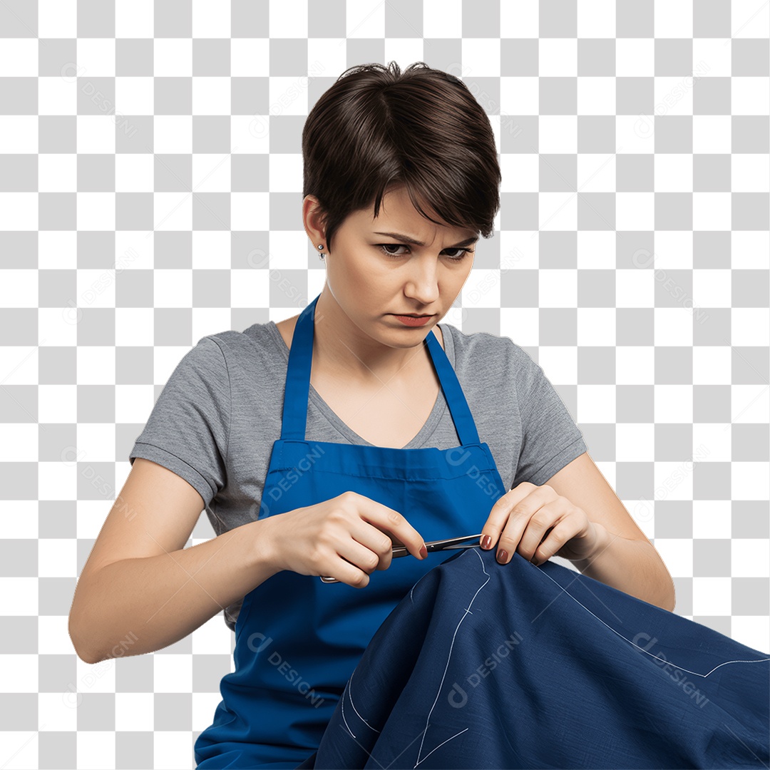 Mulher Costureira PNG Transparente