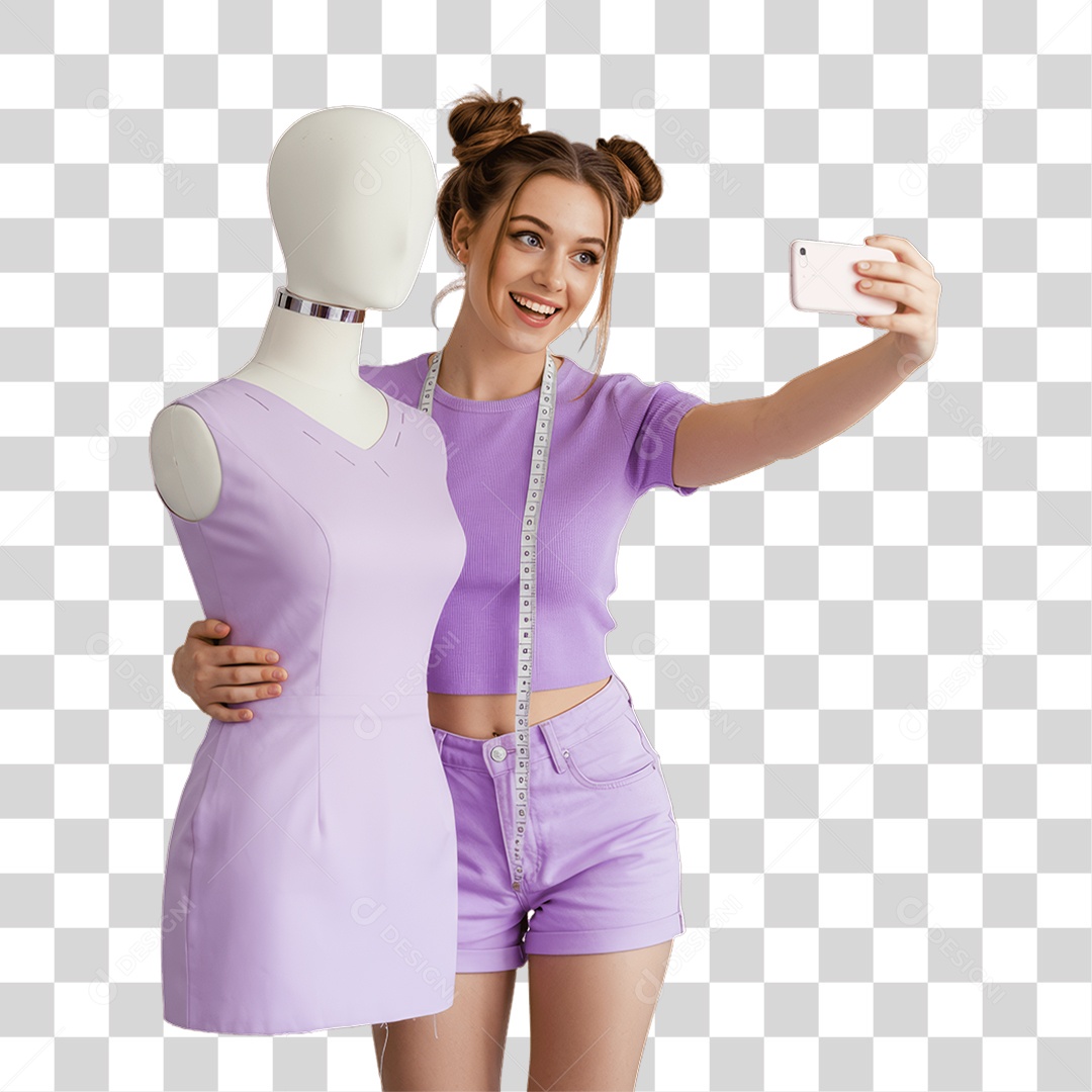 Mulher Costureira PNG Transparente