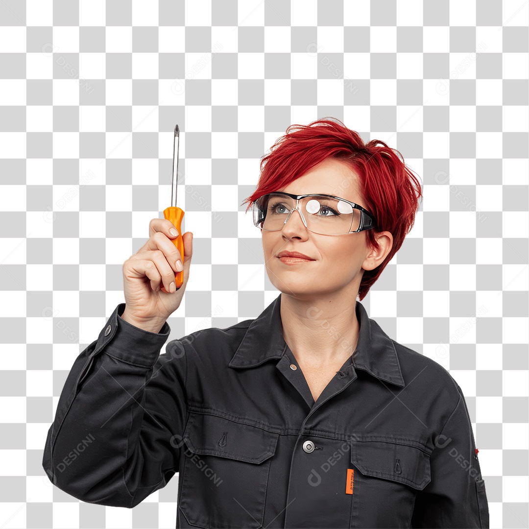 Mulher Trabalho de Eletricista PNG Transparente
