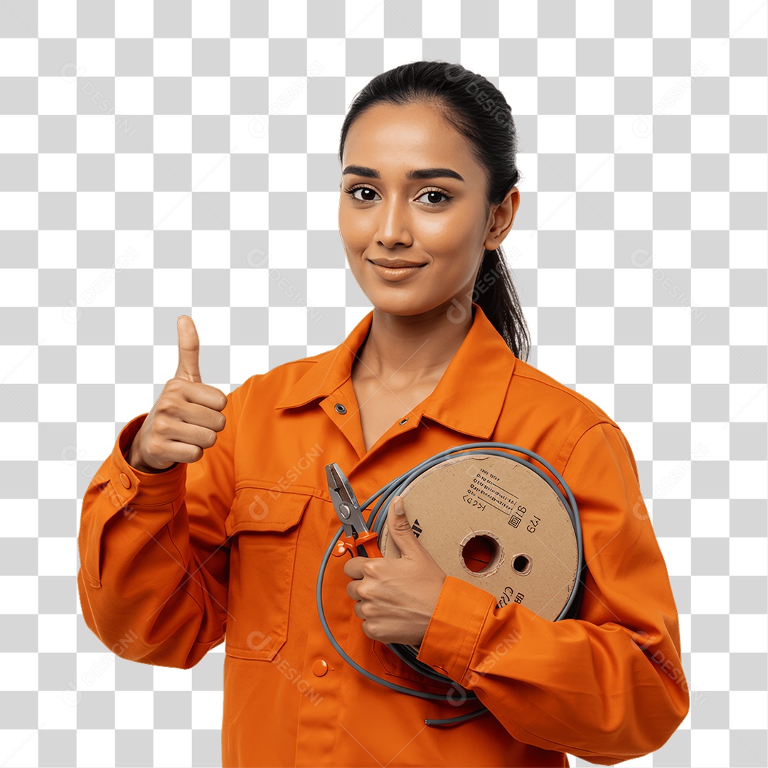 Mulher Trabalho de Eletricista PNG Transparente