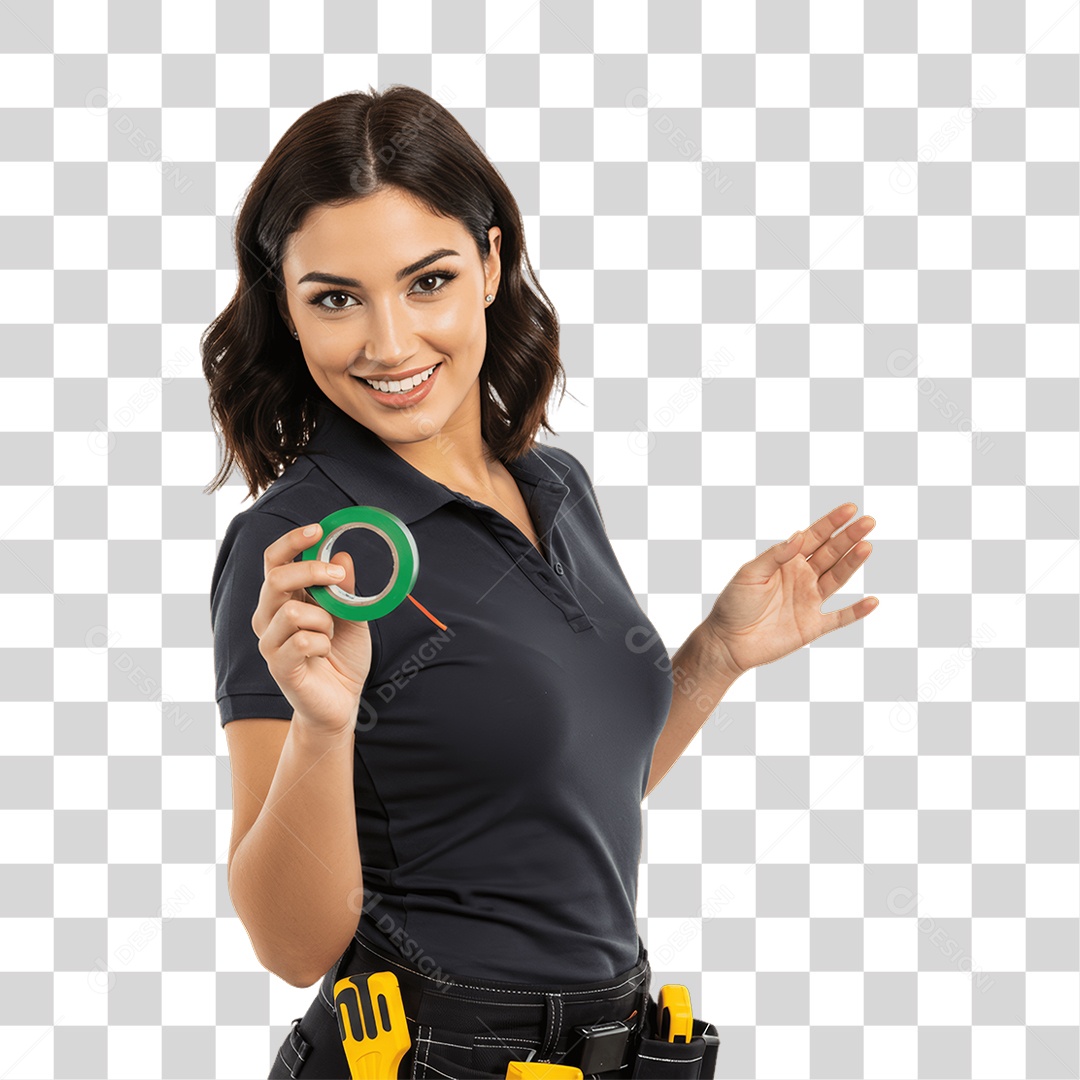Mulher Trabalho de Eletricista PNG Transparente