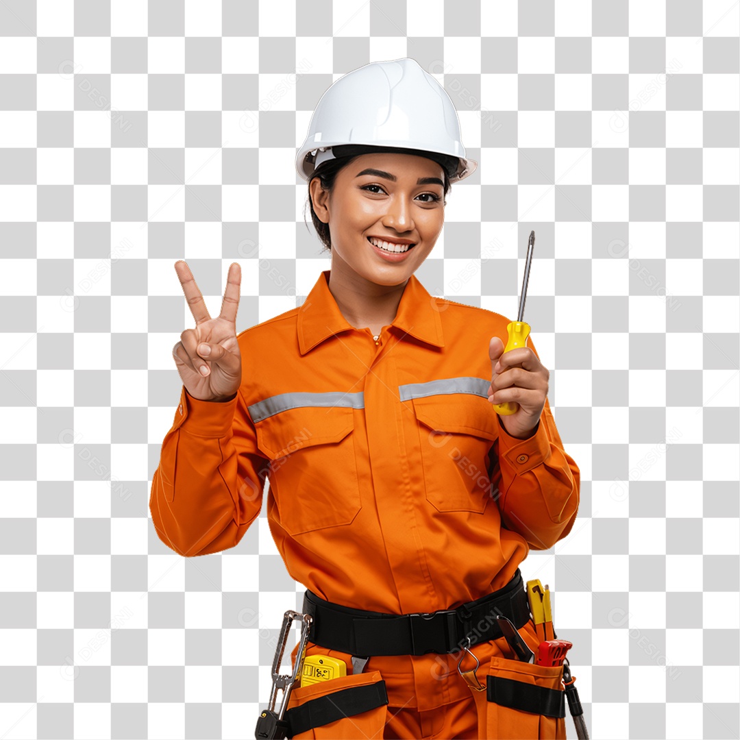 Mulher Trabalho de Eletricista PNG Transparente