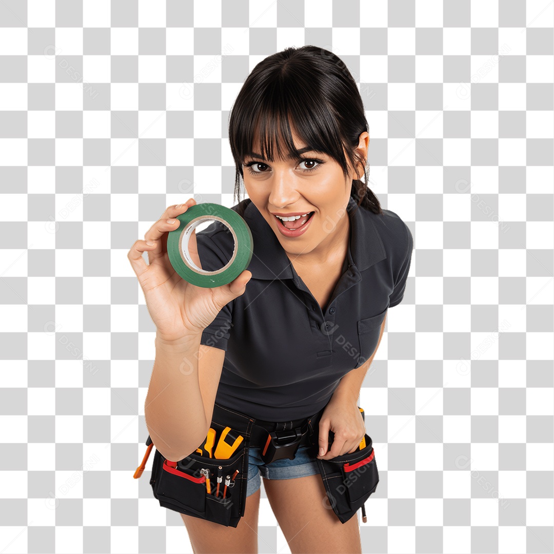 Mulher Trabalho de Eletricista PNG Transparente