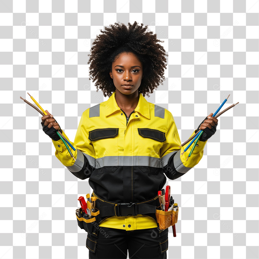 Mulher Trabalho de Eletricista PNG Transparente