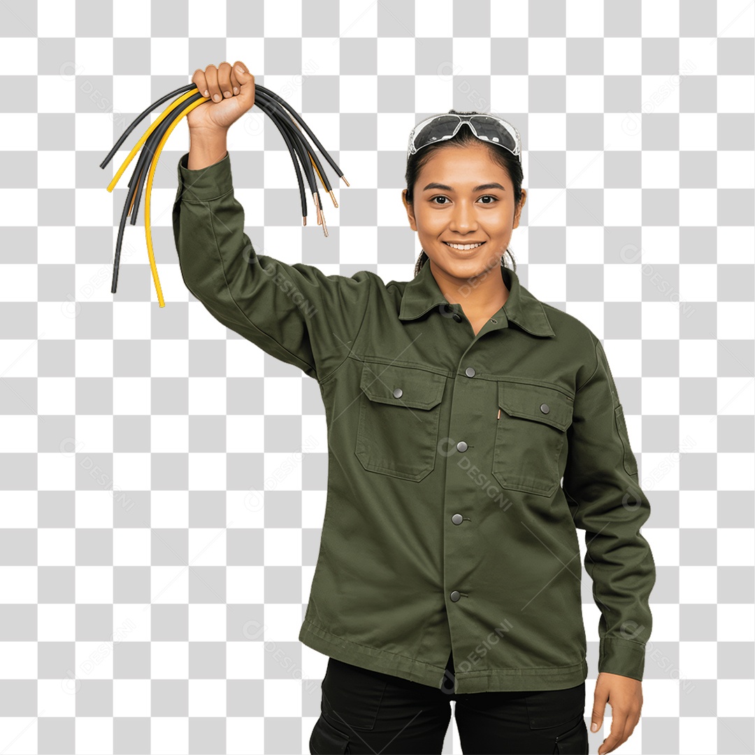 Mulher Trabalho de Eletricista PNG Transparente