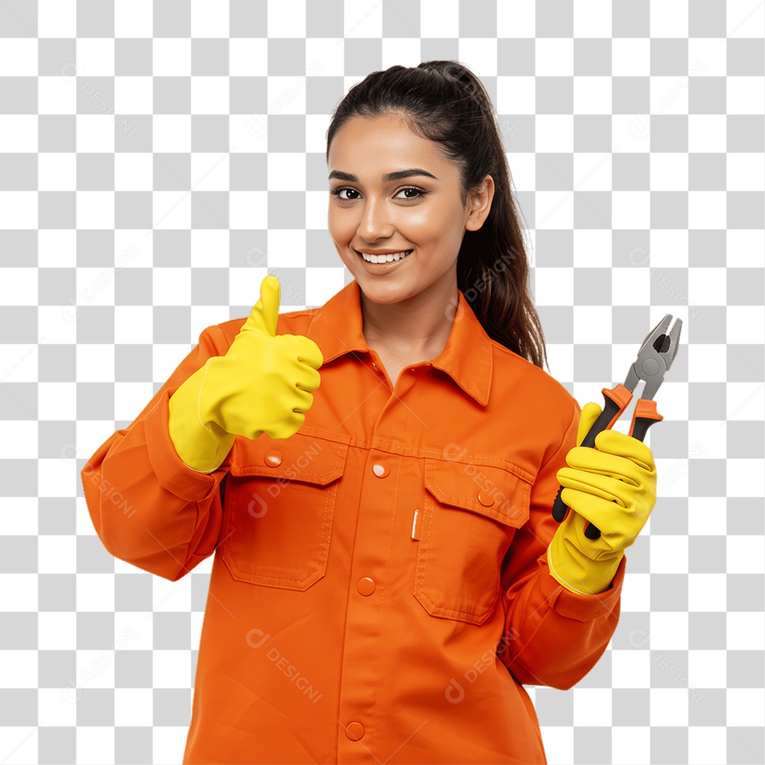 Mulher Trabalho de Eletricista PNG Transparente