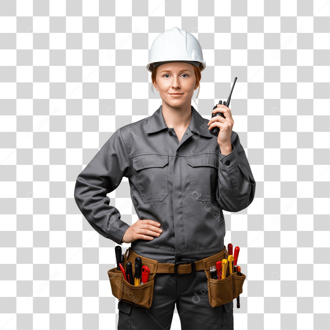 Mulher Trabalho de Eletricista PNG Transparente