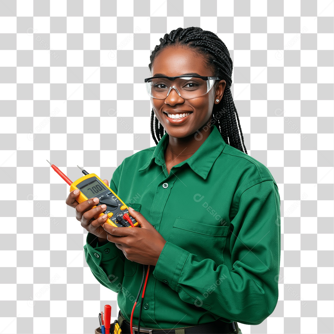 Mulher Trabalho de Eletricista PNG Transparente