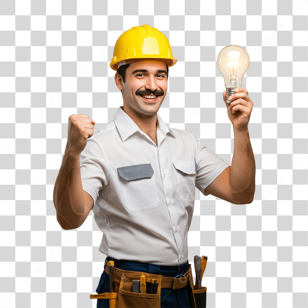 Homem Trabalho de Eletricista PNG Transparente