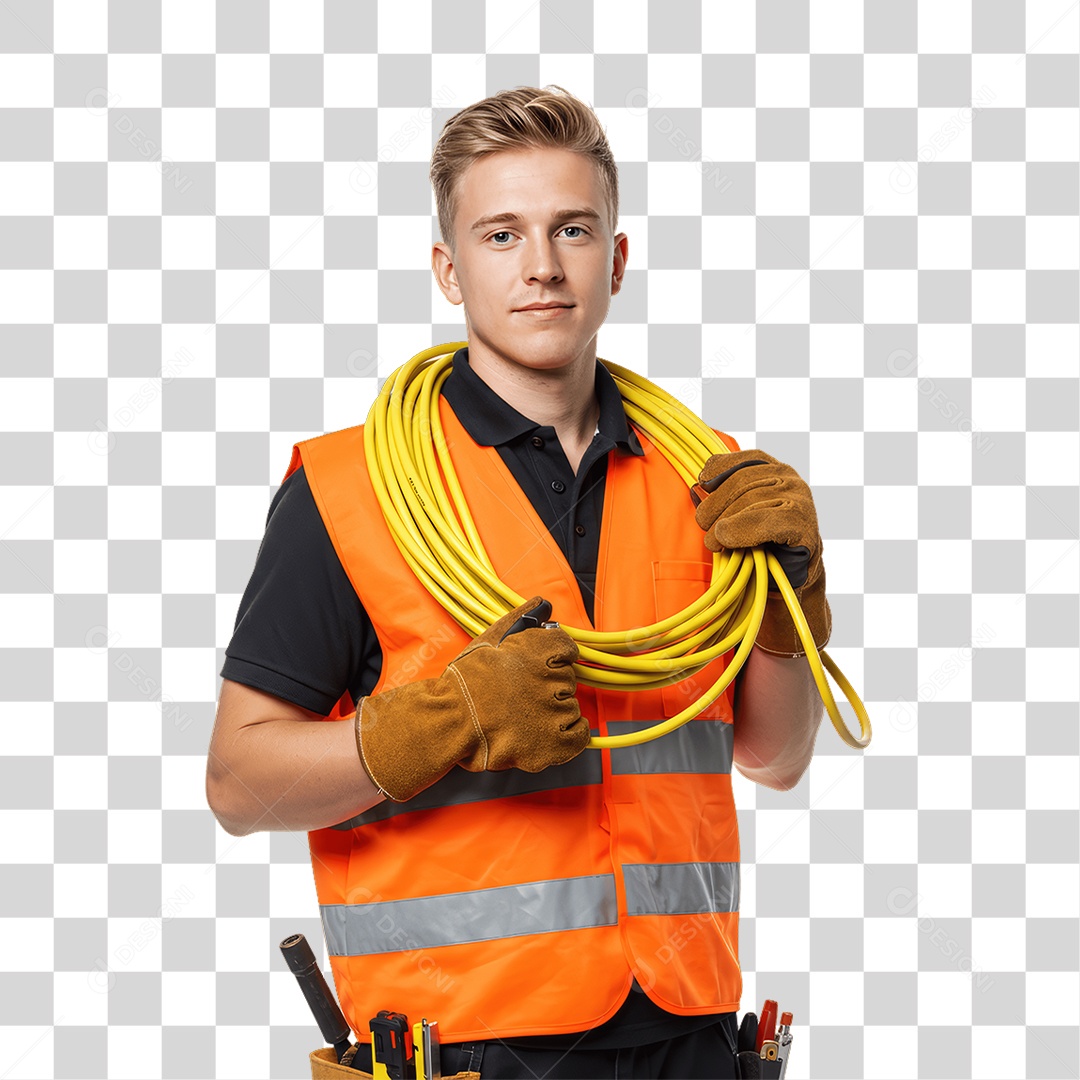 Homem Trabalho de Eletricista PNG Transparente