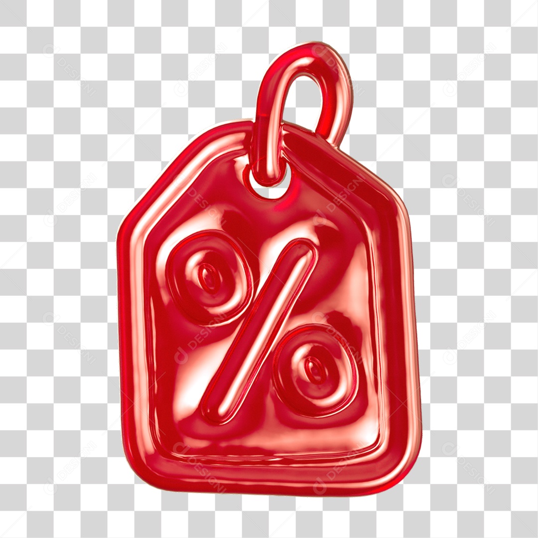 Ícone 3D Etiqueta de Desconto PNG Transparente