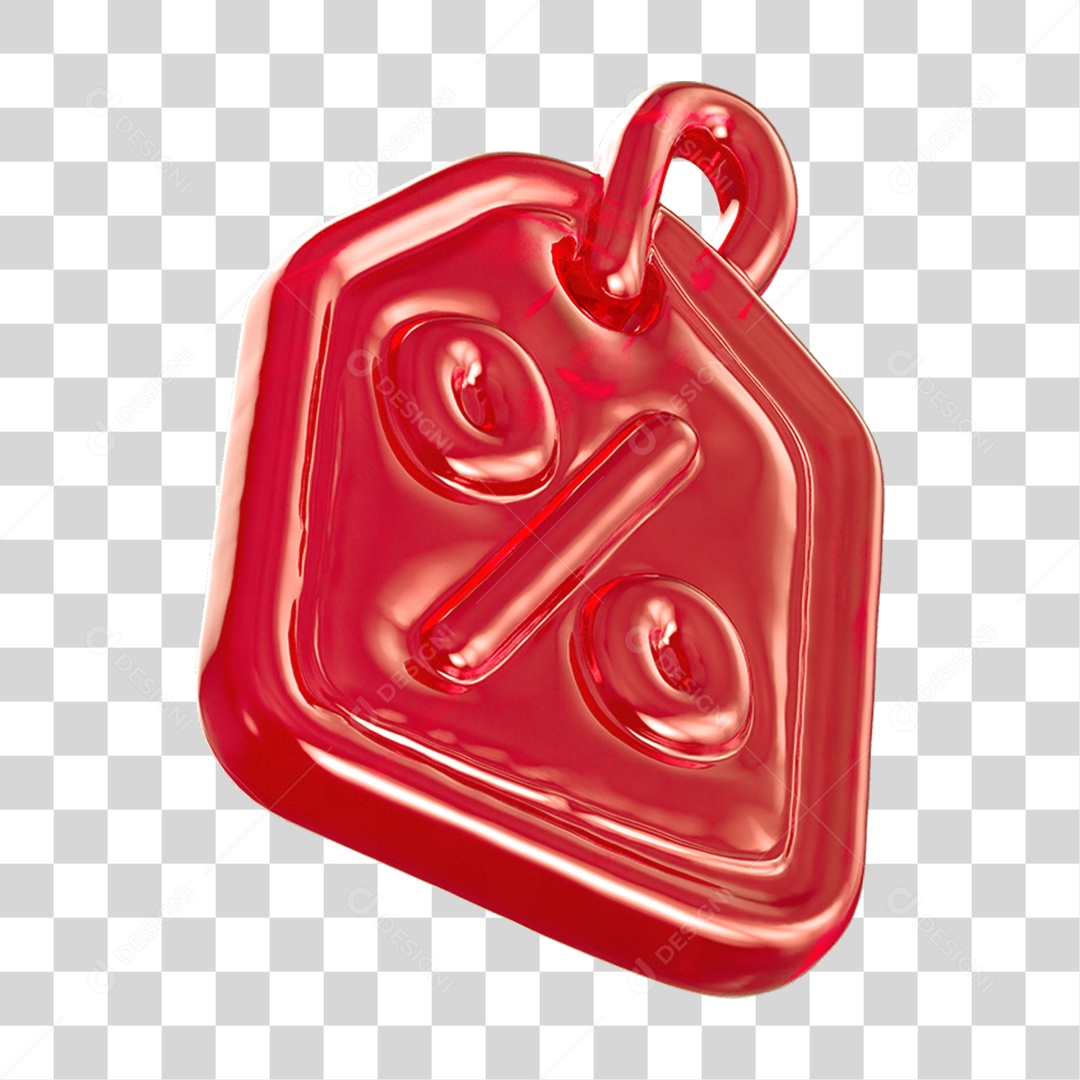 Ícone 3D Etiqueta de Desconto PNG Transparente