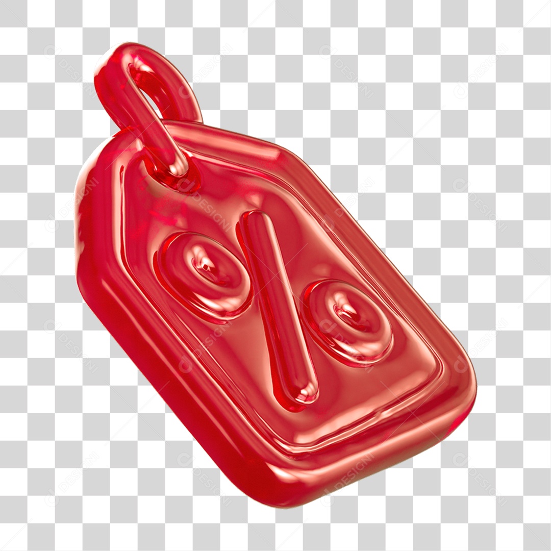 Ícone 3D Etiqueta de Desconto PNG Transparente