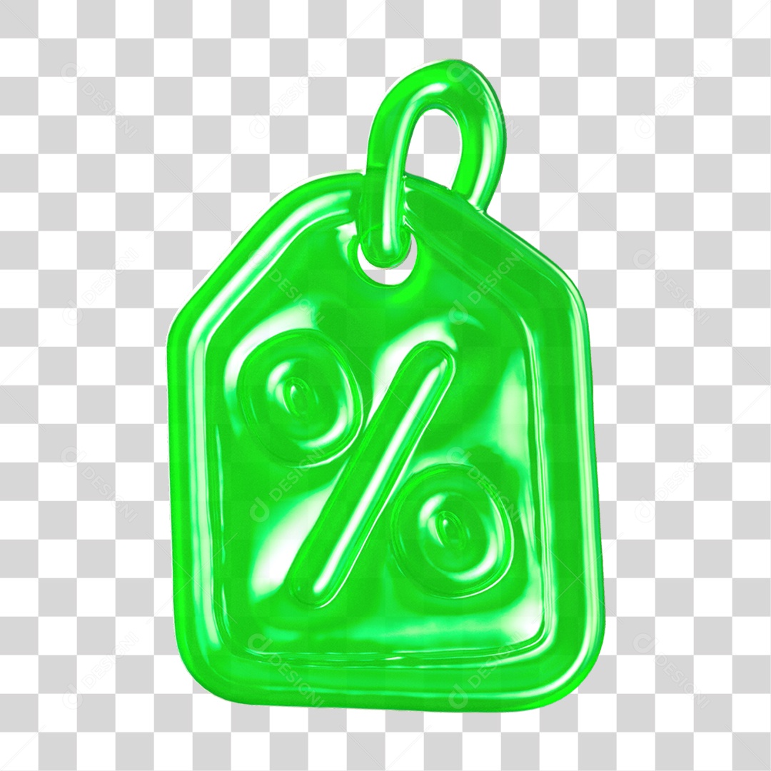 Ícone 3D Etiqueta de Desconto PNG Transparente