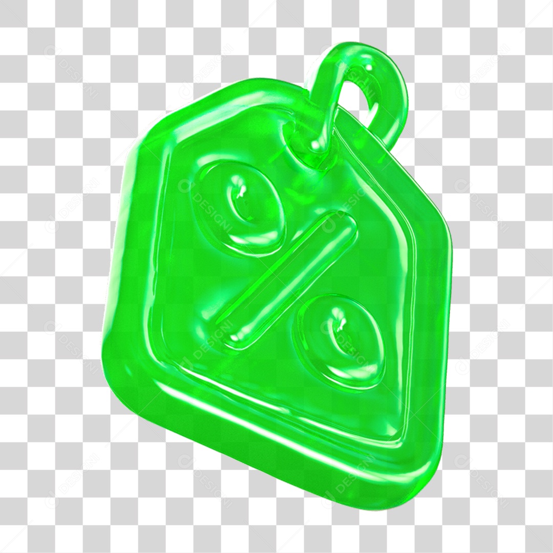Ícone 3D Etiqueta de Desconto PNG Transparente