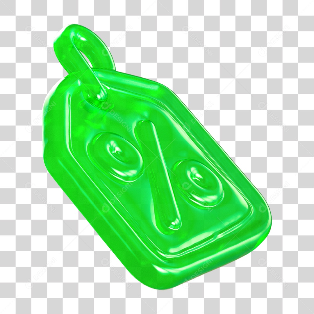 Ícone 3D Etiqueta de Desconto PNG Transparente