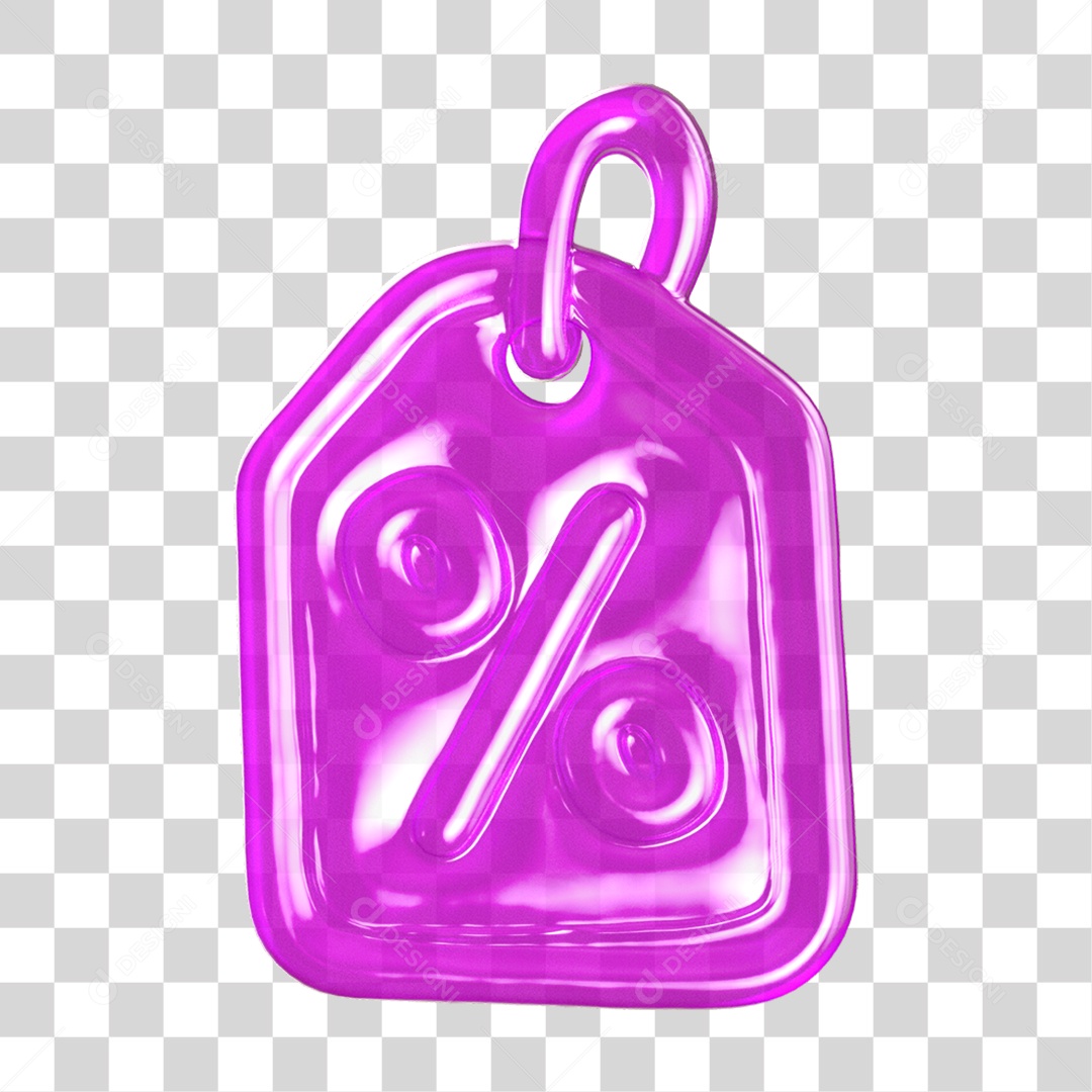 Ícone 3D Etiqueta de Desconto PNG Transparente