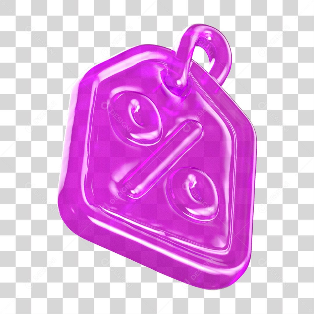 Ícone 3D Etiqueta de Desconto PNG Transparente