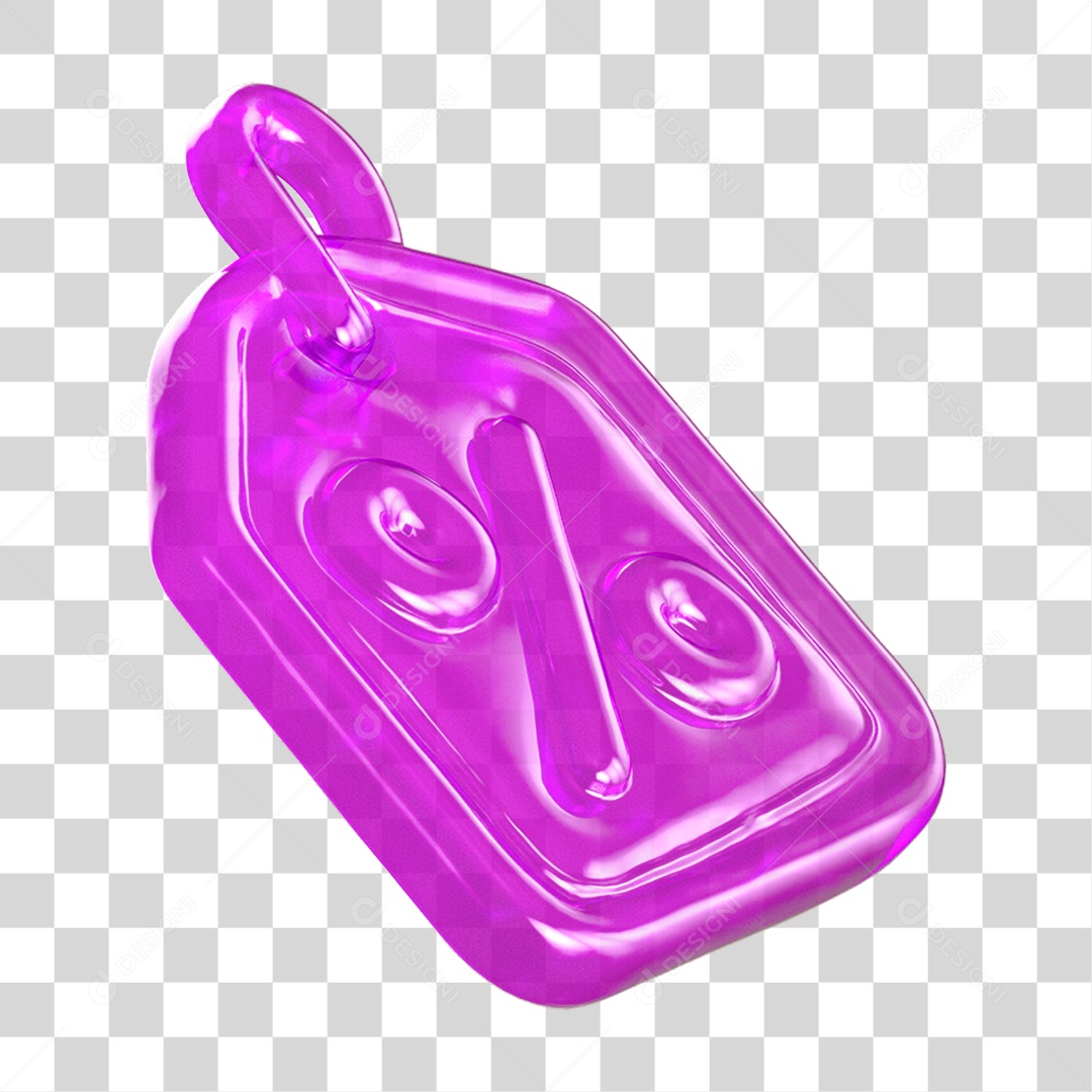 Ícone 3D Etiqueta de Desconto PNG Transparente