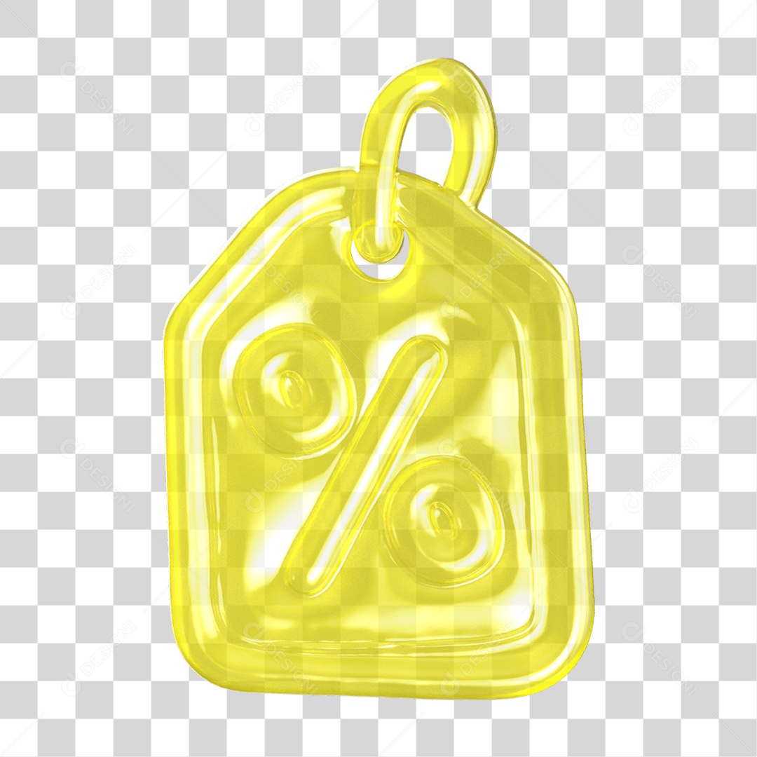 Ícone 3D Etiqueta de Desconto PNG Transparente