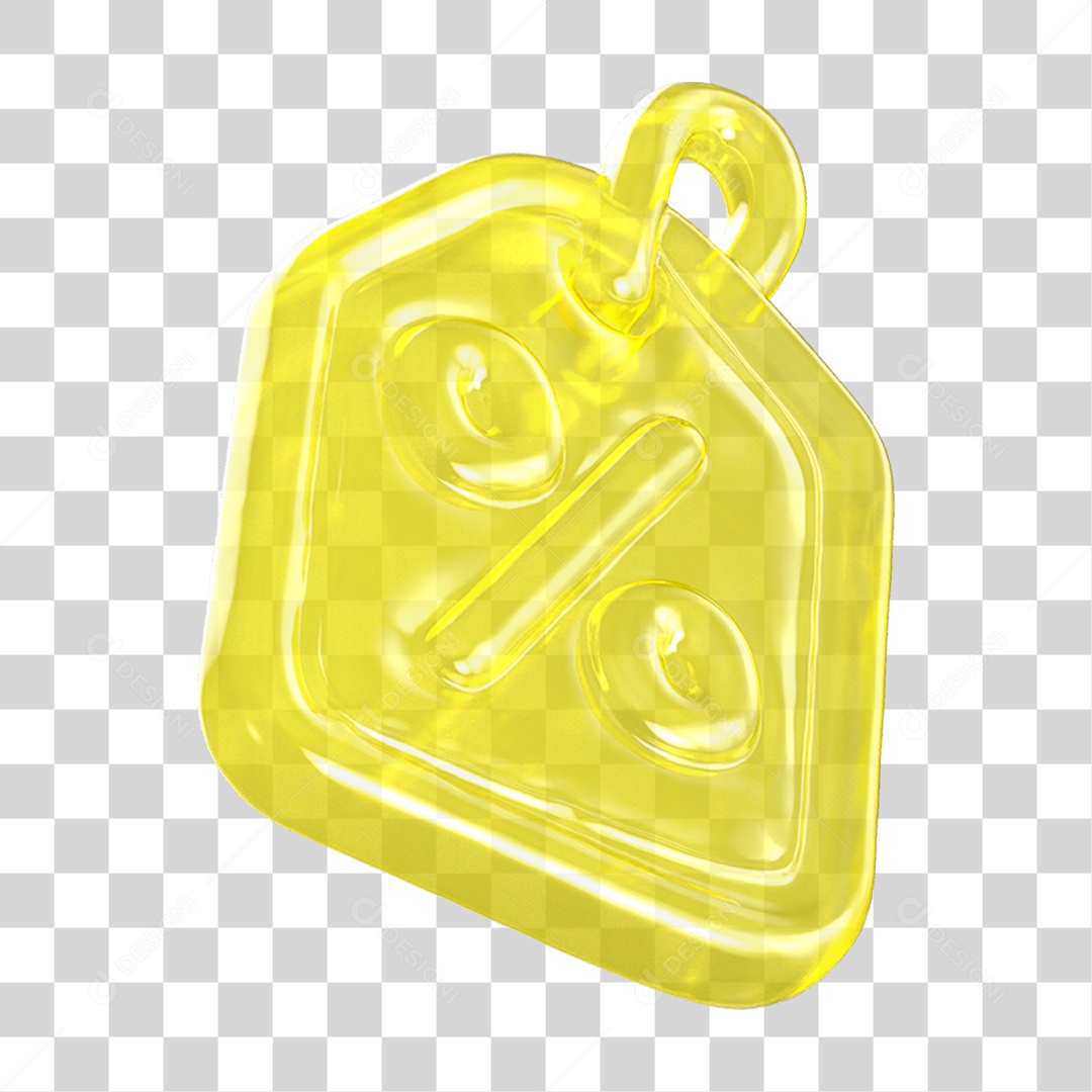 Ícone 3D Etiqueta de Desconto PNG Transparente