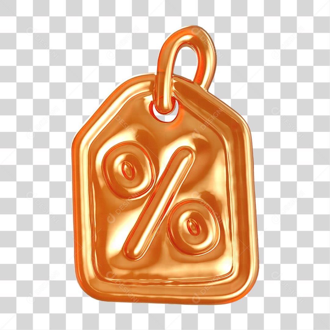 Ícone 3D Etiqueta de Desconto PNG Transparente