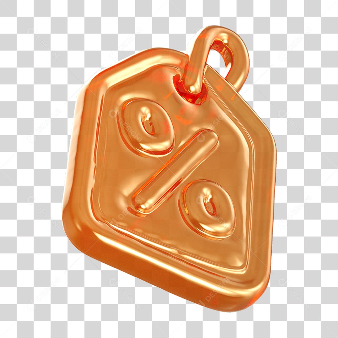 Ícone 3D Etiqueta de Desconto PNG Transparente