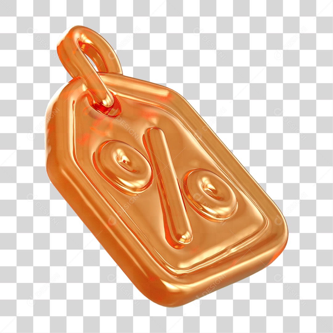 Ícone 3D Etiqueta de Desconto PNG Transparente